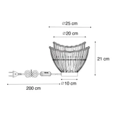 QAZQA Tischlampen|Wohnzimmerlampen*Orientalische Tischlampe schwarz mit natürlichem Bambus - Pua