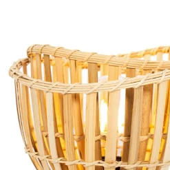 QAZQA Tischlampen|Wohnzimmerlampen*Orientalische Tischlampe schwarz mit natürlichem Bambus - Pua