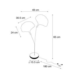 QAZQA Tischlampen|Wohnzimmerlampen*Orientalische Tischlampe aus Messing mit schwarzem 2-Licht - Louka