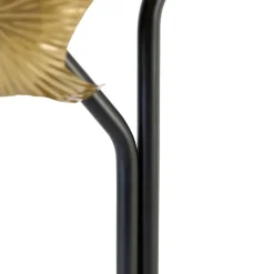 QAZQA Tischlampen|Wohnzimmerlampen*Orientalische Tischlampe aus Messing mit schwarzem 2-Licht - Louka