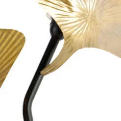 QAZQA Tischlampen|Wohnzimmerlampen*Orientalische Tischlampe aus Messing mit schwarzem 2-Licht - Louka