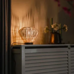 QAZQA Tischlampen|Wohnzimmerlampen*Orientalische Tischlampe beige mit Perlen - Moti