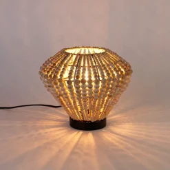 QAZQA Tischlampen|Wohnzimmerlampen*Orientalische Tischlampe beige mit Perlen - Moti