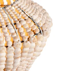 QAZQA Tischlampen|Wohnzimmerlampen*Orientalische Tischlampe beige mit Perlen - Moti