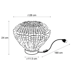 QAZQA Tischlampen|Wohnzimmerlampen*Orientalische Tischlampe beige mit Perlen - Moti