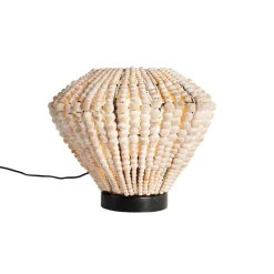 QAZQA Tischlampen|Wohnzimmerlampen*Orientalische Tischlampe beige mit Perlen - Moti