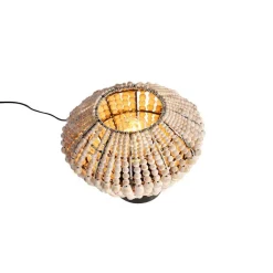 QAZQA Tischlampen|Wohnzimmerlampen*Orientalische Tischlampe beige mit Perlen - Moti
