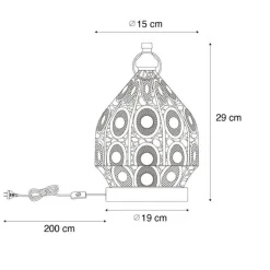 QAZQA Tischlampen|Wohnzimmerlampen*Orientalische Tischleuchte Gold 19 cm - Mowgli