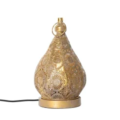 QAZQA Tischlampen|Wohnzimmerlampen*Orientalische Tischleuchte Gold 19 cm - Mowgli