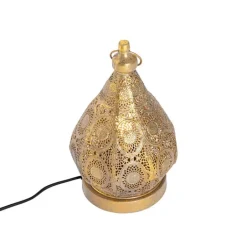 QAZQA Tischlampen|Wohnzimmerlampen*Orientalische Tischleuchte Gold 19 cm - Mowgli
