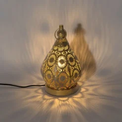 QAZQA Tischlampen|Wohnzimmerlampen*Orientalische Tischleuchte Gold 19 cm - Mowgli