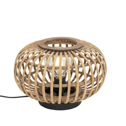 QAZQA Schlafzimmerlampen|Küchenlampen*Orientalische Tischleuchte schwarz mit Bambus - Amira