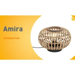 QAZQA Schlafzimmerlampen|Küchenlampen*Orientalische Tischleuchte schwarz mit Bambus - Amira