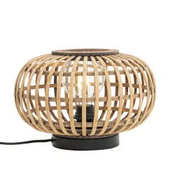 QAZQA Schlafzimmerlampen|Küchenlampen*Orientalische Tischleuchte schwarz mit Bambus - Amira