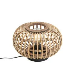 QAZQA Schlafzimmerlampen|Küchenlampen*Orientalische Tischleuchte schwarz mit Bambus - Amira