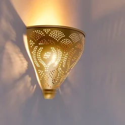 QAZQA Schlafzimmerlampen|Wandleuchten*Orientalische Wandleuchte Gold mit Lichteffekt - Zayn