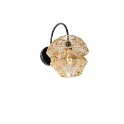 QAZQA Wandleuchten|Wohnzimmerlampen*Orientalische Wandleuchte Schwarz mit Gold - Vadi
