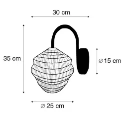 QAZQA Wandleuchten|Wohnzimmerlampen*Orientalische Wandleuchte Schwarz mit Gold - Vadi