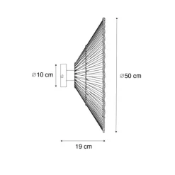 QAZQA Schlafzimmerlampen|Esszimmerlampen*Orientalische Wandleuchte schwarz mit natürlichem Bambus - Pua