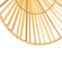 QAZQA Schlafzimmerlampen|Esszimmerlampen*Orientalische Wandleuchte schwarz mit natürlichem Bambus - Pua