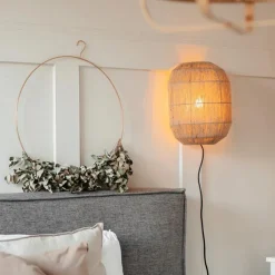 QAZQA Wandleuchten|Wohnzimmerlampen*Orientalische Wandleuchte schwarz mit Seil - Riki