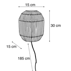 QAZQA Wandleuchten|Wohnzimmerlampen*Orientalische Wandleuchte schwarz mit Seil - Riki