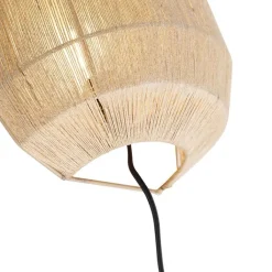 QAZQA Wandleuchten|Wohnzimmerlampen*Orientalische Wandleuchte schwarz mit Seil - Riki