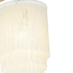 QAZQA Schlafzimmerlampen|Küchenlampen*Orientalische Wandleuchte Gold Creme Schirm mit Fransen - Franxa
