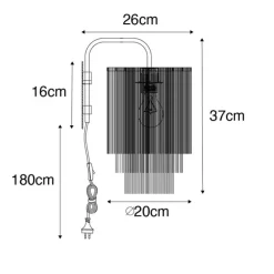 QAZQA Schlafzimmerlampen|Küchenlampen*Orientalische Wandleuchte Gold Creme Schirm mit Fransen - Franxa