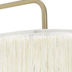 QAZQA Schlafzimmerlampen|Küchenlampen*Orientalische Wandleuchte Gold Creme Schirm mit Fransen - Franxa