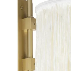 QAZQA Schlafzimmerlampen|Küchenlampen*Orientalische Wandleuchte Gold Creme Schirm mit Fransen - Franxa