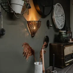 QAZQA Wandleuchten|Wohnzimmerlampen*Orientalische Wandleuchte Kupfer mit Muster - Muraf