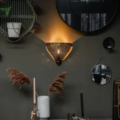 QAZQA Wandleuchten|Wohnzimmerlampen*Orientalische Wandleuchte Kupfer mit Muster - Muraf