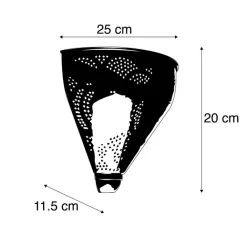 QAZQA Wandleuchten|Wohnzimmerlampen*Orientalische Wandleuchte Kupfer mit Muster - Muraf