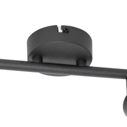 QAZQA Deckenstrahler|Aufbaustrahler*Orientalischer Spot schwarz mit Bambus 2-flammig - Rayan