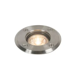 QAZQA Gartenbeleuchtung|Bodenstrahler Außen*Outdoor Ground Spot Stahl 11cm IP67 - Basic Round