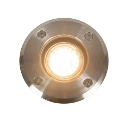 QAZQA Gartenbeleuchtung|Bodenstrahler Außen*Outdoor Ground Spot Stahl 11cm IP67 - Basic Round