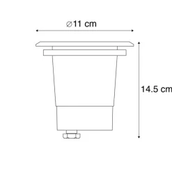 QAZQA Gartenbeleuchtung|Bodenstrahler Außen*Outdoor Ground Spot Stahl 11cm IP67 - Basic Round