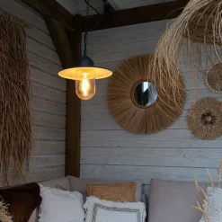 QAZQA Gartenbeleuchtung|Pendelleuchten Außen*Outdoor ländliche Hängelampe anthrazit IP44 - Kansas Graphit