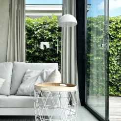 QAZQA Gartenbeleuchtung|Led-Außenleuchten*Outdoor Stehleuchte Pilz weiß wiederaufladbar 3-stufig dimmbar - Keira