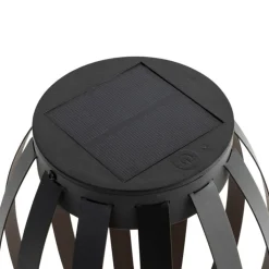 QAZQA Gartenbeleuchtung|Led-Außenleuchten*Outdoor Tischleuchte Schwarz 3-stufig dimmbar Solar und wiederaufladbar - Sheldon