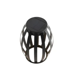 QAZQA Gartenbeleuchtung|Led-Außenleuchten*Outdoor Tischleuchte Schwarz 3-stufig dimmbar Solar und wiederaufladbar - Sheldon