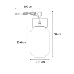 QAZQA Gartenbeleuchtung|Pendelleuchten Außen*Outdoor-Hängelampe weiß 20 cm mit Stecker IP44 - Pion