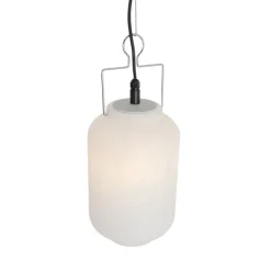 QAZQA Gartenbeleuchtung|Pendelleuchten Außen*Outdoor-Hängelampe weiß 20 cm mit Stecker IP44 - Pion