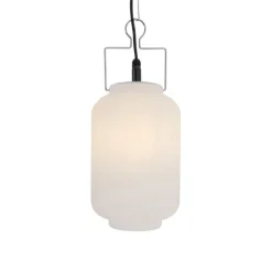 QAZQA Gartenbeleuchtung|Pendelleuchten Außen*Outdoor-Hängelampe weiß 20 cm mit Stecker IP44 - Pion