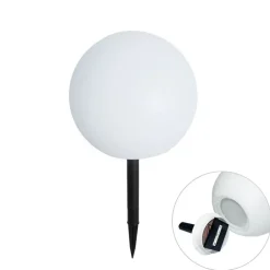 QAZQA Gartenbeleuchtung|Led-Außenleuchten*Outdoor-Leuchte weiß 30 cm inkl. LED IP44 Solar RGBW - Ludger