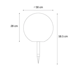 QAZQA Gartenbeleuchtung|Led-Außenleuchten*Outdoor-Leuchte weiß 30 cm inkl. LED IP44 Solar RGBW - Ludger