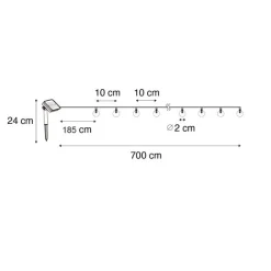 QAZQA Gartenbeleuchtung|Led-Außenleuchten*Outdoor-Lichterkette 7m inkl. LED 50-Licht RGBW Solar - Festival