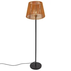 QAZQA Gartenbeleuchtung|Stehlampen Außen*Outdoor-Stehleuchte schwarz mit orangefarbenem Seilschirm IP44 - Virginia Jayla