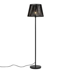 QAZQA Stehlampen Außen|Gartenbeleuchtung*Outdoor-Stehleuchte schwarz mit schwarzem Seilschirm IP44 - Virginia Jayla